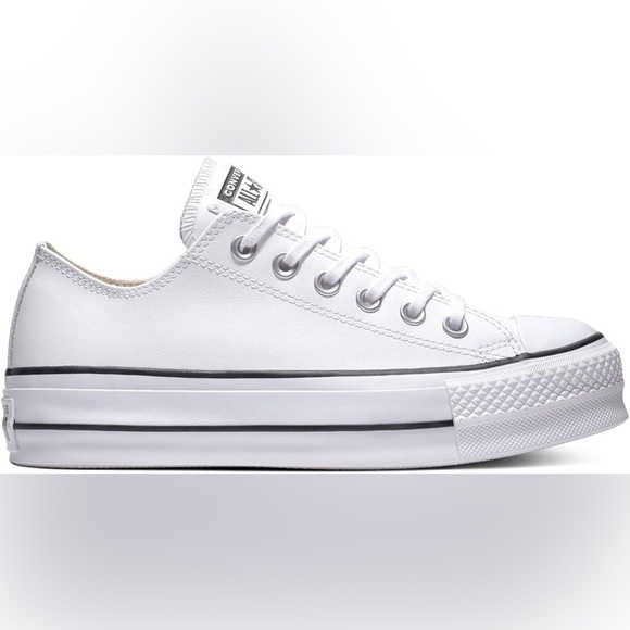 Converse Women's CTAS Lift Platform Canvas Low Top, White/Black/White, Size 9.5 - Picture 1 of 10